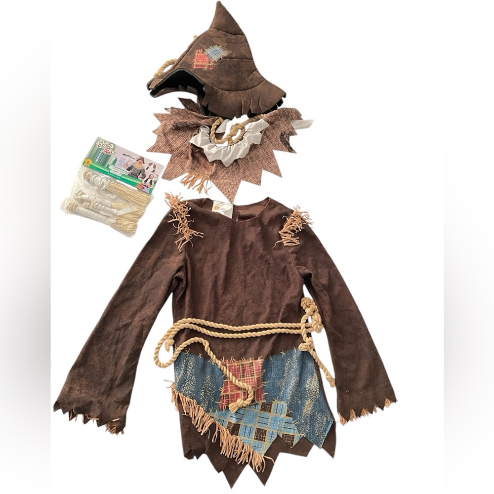 Kids Scarecrow Costume - Brown and Blue